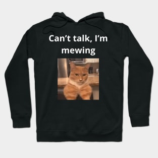 Can't talk I'm mewing meme looksmax cat quote funny Hoodie